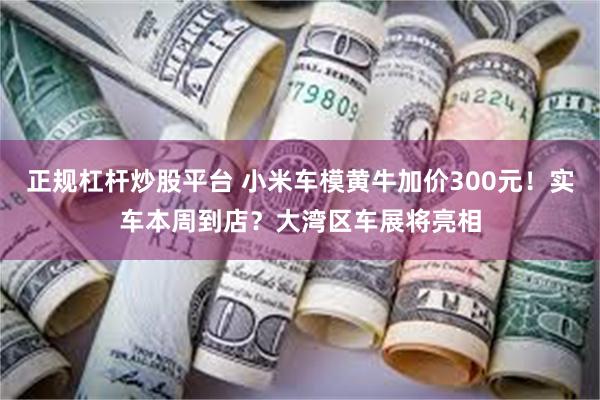 正规杠杆炒股平台 小米车模黄牛加价300元！实车本周到店？大湾区车展将亮相