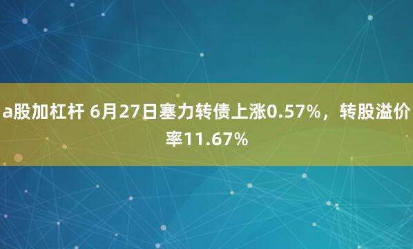 a股加杠杆 6月27日塞力转债上涨0.57%，转股溢价率11.67%