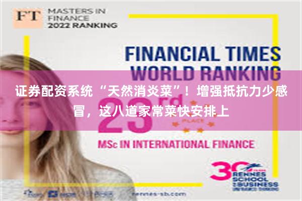 证券配资系统 “天然消炎菜”！增强抵抗力少感冒，这八道家常菜快安排上
